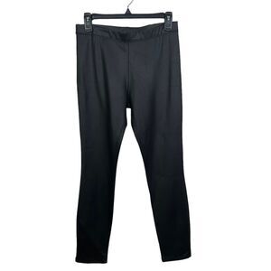 Clara Sun Woo Sz M Black Stretch Vegan Faux Leather Leggings Pull On Pants